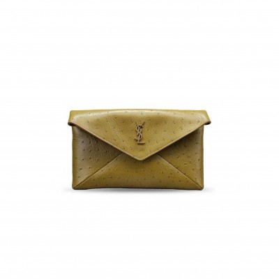 YSL LARGE ENVELOPE CLUTCH BAG IN OSTRICH 769307 (29.5*18*4.5cm)